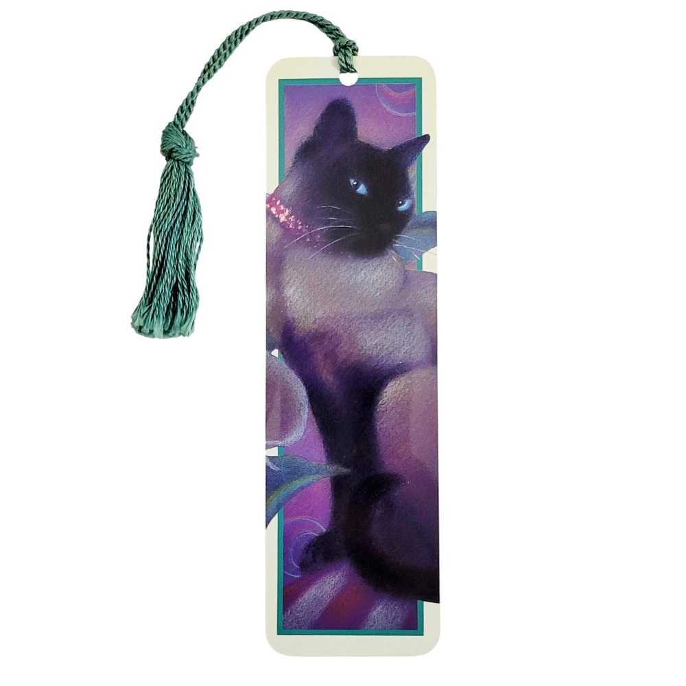 Vintage 80s Pretentious Cats Bookmark point Siamese 1985 Hallmark Artworks HM103